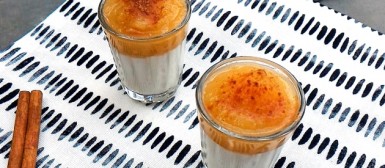 Verrine de coalhada seca e purê de maçã com canela (calorias reduzidas)